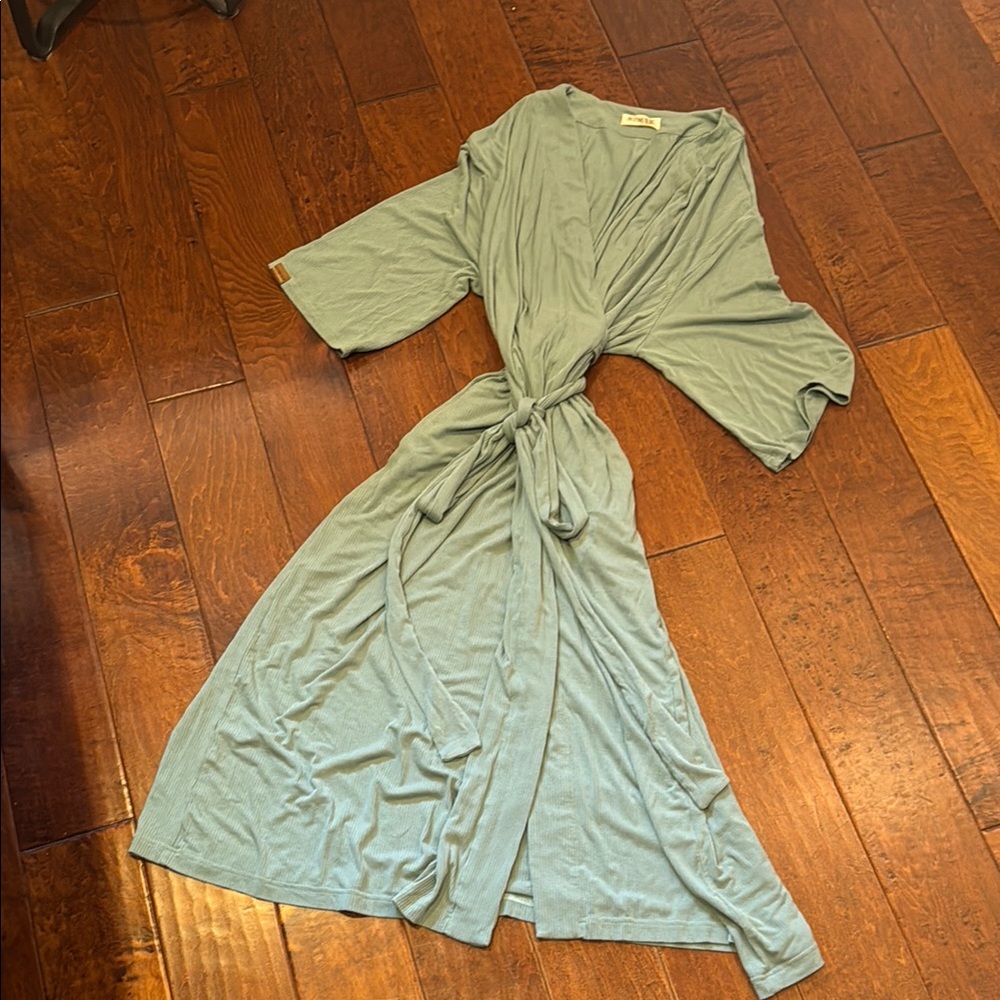 Nesting Olive Sage Green Wrap Robe